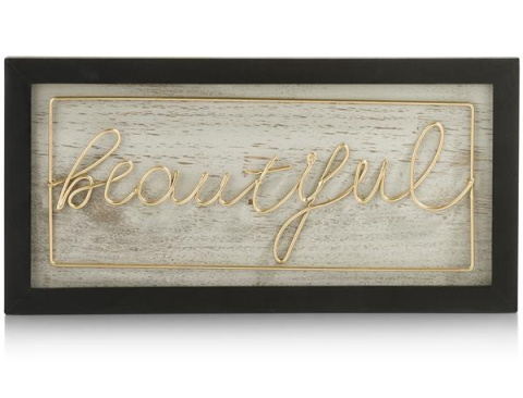 COCO MAISON Dekoracja ścienna Beautiful – 40 x 20 cm COCO MAISON Dekoracja ścienna Beautiful – 40 x 20 cm