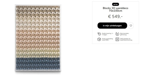 COCO MAISON Obraz 3D Blocks 70x100cm COCO MAISON Obraz 3D Blocks 70x100cm
