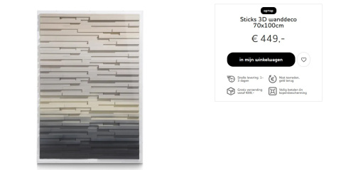 COCO MAISON Obraz 3D Sticks 70x100cm COCO MAISON Obraz 3D Sticks 70x100cm