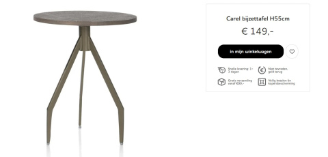 COCO MAISON Stolik pomocniczy Carel wys. 55 cm COCO MAISON Stolik pomocniczy Carel wys. 55 cm