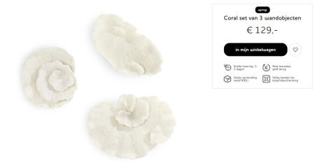 COCO MAISON dekoracja ścienna Coral – zestaw 3 szt COCO MAISON dekoracja ścienna Coral – zestaw 3 szt