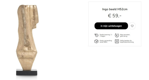 COCOmaison Figurka/Posąg Ingo wys. 52 cm COCOmaison Figurka/Posąg Ingo wys. 52 cm