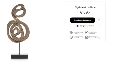 COCOmaison Figurka/Posąg Tigris wys. 52 cm COCOmaison Figurka/Posąg Tigris wys. 52 cm