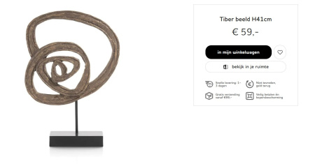 COCOmaison Figurka/Posąg Tiber wys. 41 cm COCOmaison Figurka/Posąg Tiber wys. 41 cm