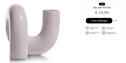COCOmaison Wazon ceramiczny dip wys. 17 cm COCOmaison Wazon ceramiczny dip wys. 17 cm