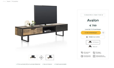 Szafka RTV 200 cm H&H Avalon/ Avalox driftwood Szafka RTV 200 cm H&H Avalon/ Avalox driftwood
