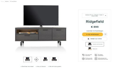 Szafka RTV Henders& Hazel Ridgefield 170 cm onyx Szafka RTV Henders& Hazel Ridgefield 170 cm onyx