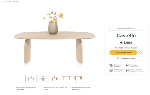 [na zamówienie] Stół jadalniany Castello Henders& Hazel 240 x 120 cm