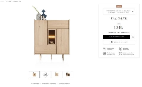 [na zamówienie] Wysoka komoda 120 cm Valgard Xooon