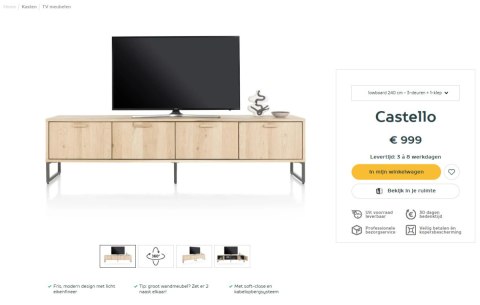 [na zamówienie] szafka RTV Castello Henders& Hazel 240 cm