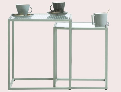 Komplet miętowych stolików kawowych Coco Maison Felix Komplet miętowych stolików kawowych Coco Maison Felix