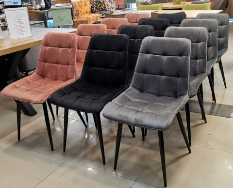 Krzesło welurowe Coral czarne Krzesło welurowe Coral czarne