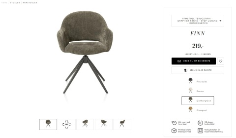 [na zamówienie] Fotel obrotowy z podłokietnikami FINN w tkaninie Livigno, ciemnozielony z grafitową podstawą