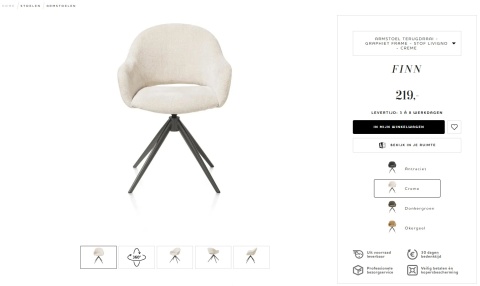 [na zamówienie] Fotel obrotowy z podłokietnikami FINN w tkaninie Livigno, kremowy z grafitową podstawą