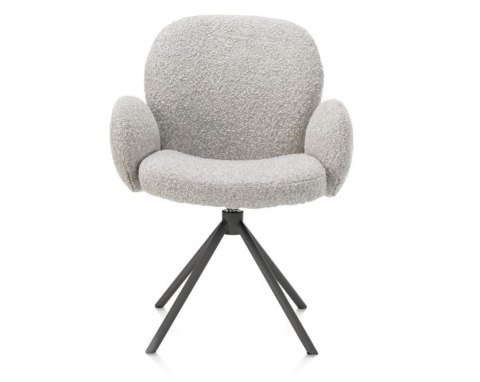 [na zamówienie] Krzesło obrotowe JAXON - tkanina Bouclé, kolor Kiezel, podstawa antracyt
