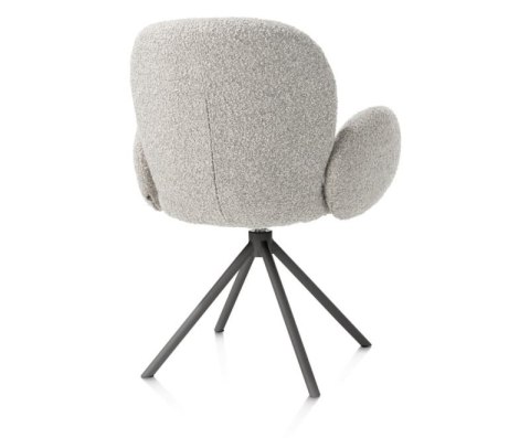 [na zamówienie] Krzesło obrotowe JAXON - tkanina Bouclé, kolor Kiezel, podstawa antracyt