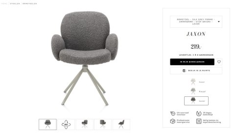 [na zamówienie] Krzesło obrotowe JAXON - tkanina Bouclé, kolor Lever, podstawa Silk Grey