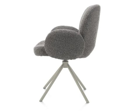 [na zamówienie] Krzesło obrotowe JAXON - tkanina Bouclé, kolor Lever, podstawa Silk Grey