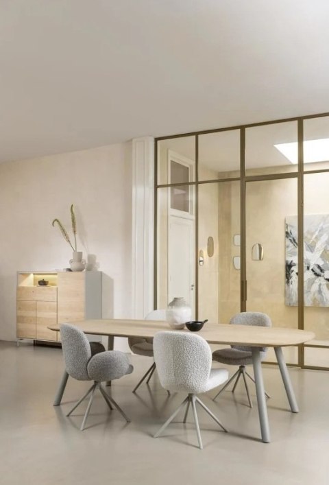 [na zamówienie] Krzesło obrotowe JAXON - tkanina Bouclé, kolor Lever, podstawa antracyt