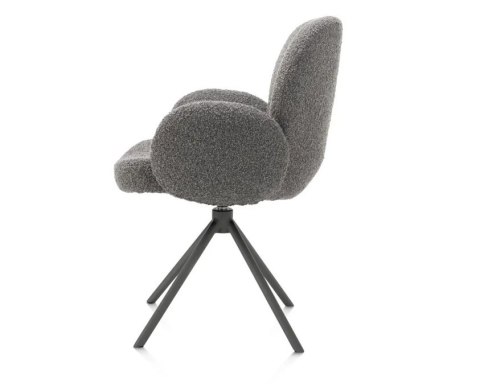 [na zamówienie] Krzesło obrotowe JAXON - tkanina Bouclé, kolor Lever, podstawa antracyt