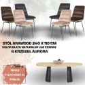 Zestaw stół ARAWOOD 240 x 110 cm + 6 krzeseł Aurora