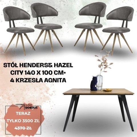 Zestaw stół H&H City 140 x 100 cm+ 4 krzesła Agnita Zestaw stół H&H City 140 x 100 cm+ 4 krzesła Agnita