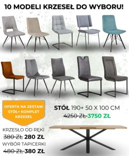 Zestaw stół H&H Metalox 190+ 50 x 100 cm + komplet krzeseł
