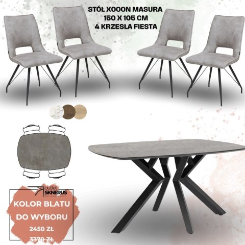 Zestaw stół MASURA Xooon 150 x 105 cm i 4 krzesła Fiesta