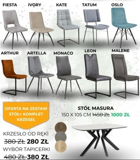 Zestaw stół MASURA Xooon 150 x 105 cm + zestaw 6 krzeseł