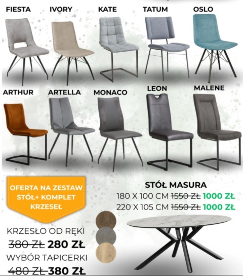 Zestaw stół MASURA Xooon Elipsa 180 x 100 cm lub 220 x 105 cm Zestaw stół MASURA Xooon Elipsa 180 x 100 cm lub 220 x 105 cm