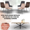 Zestaw stół Metalox 190+ 50 x 100 cm + 6 krzeseł Aurora