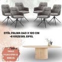 Zestaw stół PALMA 240 x 120 cm + 6 krzeseł Efiel (wybór koloru)