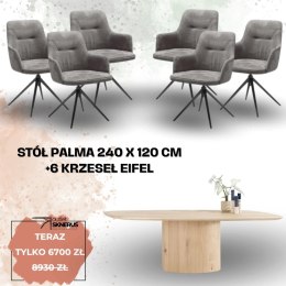 Zestaw stół PALMA 240 x 120 cm + 6 krzeseł Efiel (wybór koloru)