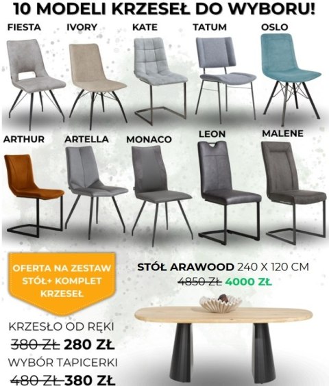 Zestaw stół Xooon Arawood 240 x 120 cm + komplet krzeseł
