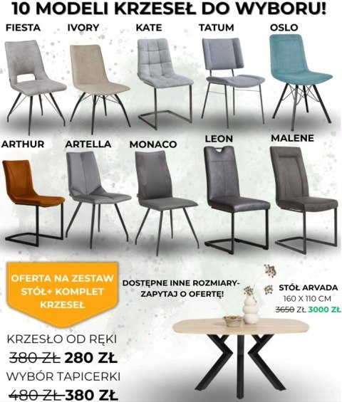 Zestaw stół Xooon Arvada 160 x 110 cm + komplet krzeseł