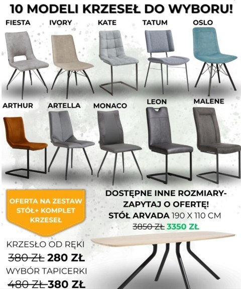 Zestaw stół Xooon Arvada 190 x 110 cm + komplet krzeseł