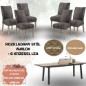 Zestaw stół rozkładany Avalox (rozmiar i optyka blatu do wyboru)+ 6 H&H Lea