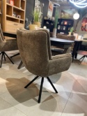 [K, od ręki] Fotel obrotowy JUNA z funkcją relax, tkanina Livigno chenille brązowy,