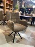 [K, od ręki] Fotel obrotowy JUNA z funkcją relax, tkanina Livigno chenille brązowy,