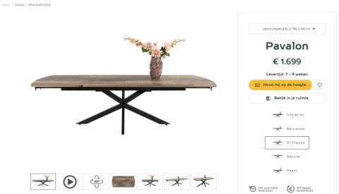 [M] Stół Henders& Hazel Pavalon 200+ 78 x 100 cm Driftwood