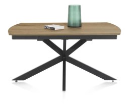 Stół industrialny rozkładany ASPEN 140-190 cm, blat lity dąb, noga pająk