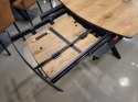 Stół industrialny rozkładany ASPEN 200-278 cm, blat lity dąb, noga pająk