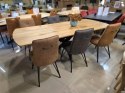 Stół industrialny rozkładany ASPEN 200-278 cm, blat lity dąb, noga pająk