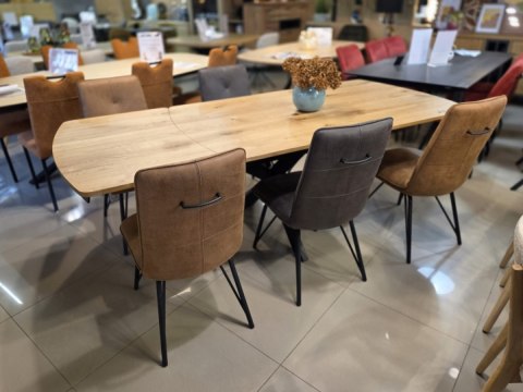 Stół industrialny rozkładany ASPEN 200-278 cm, blat lity dąb, noga pająk Stół industrialny rozkładany ASPEN 200-278 cm, blat lity dąb, noga pająk