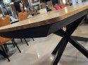 Stół industrialny rozkładany ASPEN 200-278 cm, blat lity dąb, noga pająk