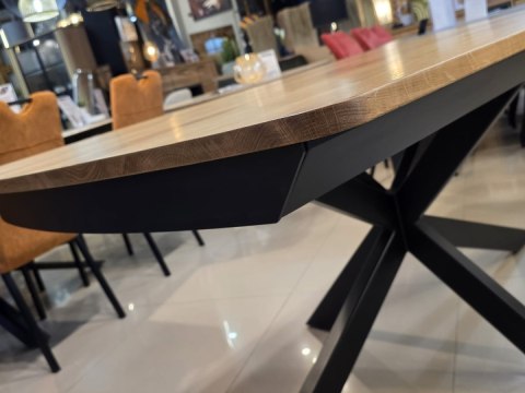Stół industrialny rozkładany ASPEN 200-278 cm, blat lity dąb, noga pająk Stół industrialny rozkładany ASPEN 200-278 cm, blat lity dąb, noga pająk