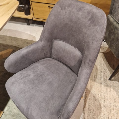 [na zamówienie] Fotel obrotowy Melle, mikrofibra Calabria - Antracyt/ drewniana podstawa