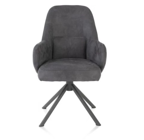 [na zamówienie] Fotel obrotowy Melle, mikrofibra Calabria - Antracyt/ podstawa metalowa