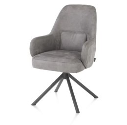 [na zamówienie] Fotel obrotowy Melle, mikrofibra Calabria - Charcoal/ podstawa metalowa