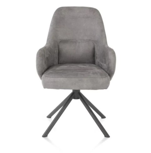 [na zamówienie] Fotel obrotowy Melle, mikrofibra Calabria - Charcoal/ podstawa metalowa